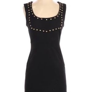 Allen B Black Fitted Gold Studded Dress